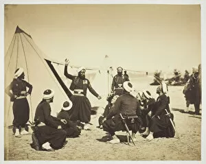 North African Gallery: Zouave Storyteller (Le recit), 1857. Creator: Gustave Le Gray