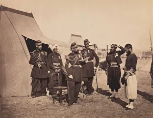 Tents Prints: [Zouaves, Camp de Chalons], 1857. Creator: Gustave Le Gray