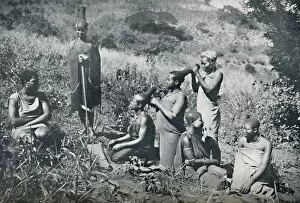 Zulu Gallery: Zulu girls hairdressing, 1912