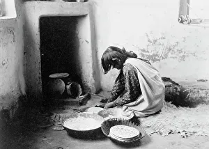 Zuni Prints: Zuni bread maker, c1903. Creator: Edward Sheriff Curtis