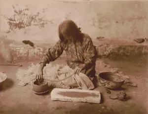 Zuni Prints: Zuni potter, c1903. Creator: Edward Sheriff Curtis