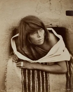 Zuni Prints: Zuni, Watching, 1879/81. Creator: John Karl Hillers