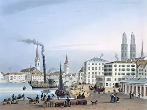 Churches Prints: Zurich, 19th Century. Creator: Swiss School (19th Century)